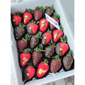 20pcs Black Red & Gold Leaf Chocolate Strawberries Gift Box